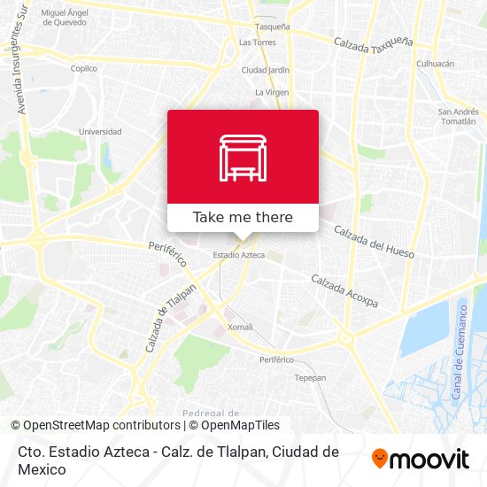 Mapa de Cto. Estadio Azteca - Calz. de Tlalpan