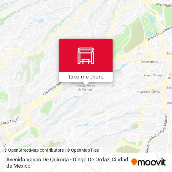Avenida Vasco De Quiroga - Diego De Ordaz map