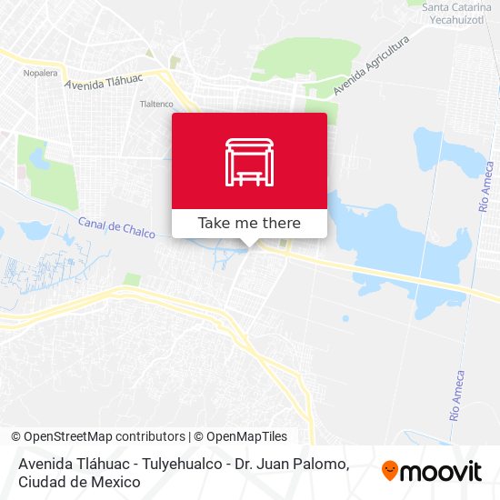 Avenida Tláhuac - Tulyehualco - Dr. Juan Palomo map