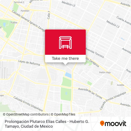 Mapa de Prolongación Plutarco Elías Calles - Huberto G. Tamayo