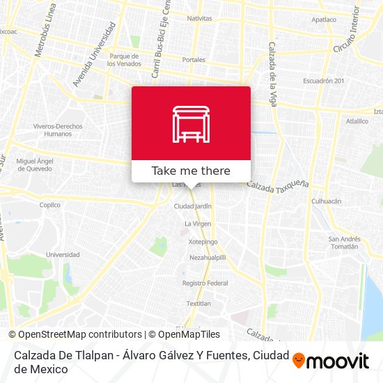 Mapa de Calzada De Tlalpan - Álvaro Gálvez Y Fuentes
