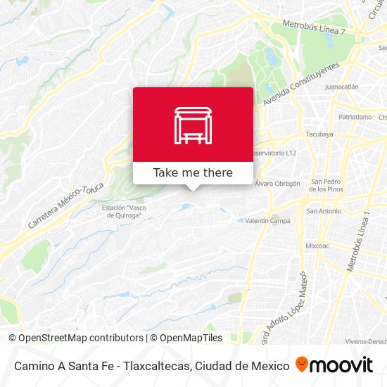 Camino A Santa Fe - Tlaxcaltecas map