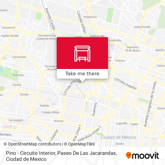 Pino - Circuito Interior, Paseo De Las Jacarandas map