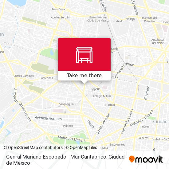 Mapa de Genral Mariano Escobedo - Mar Cantábrico