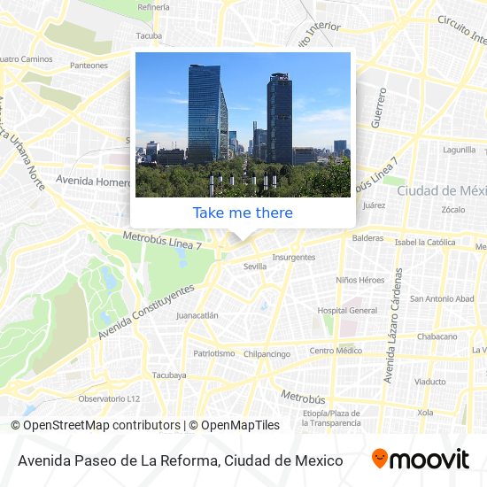 Avenida Paseo de La Reforma map