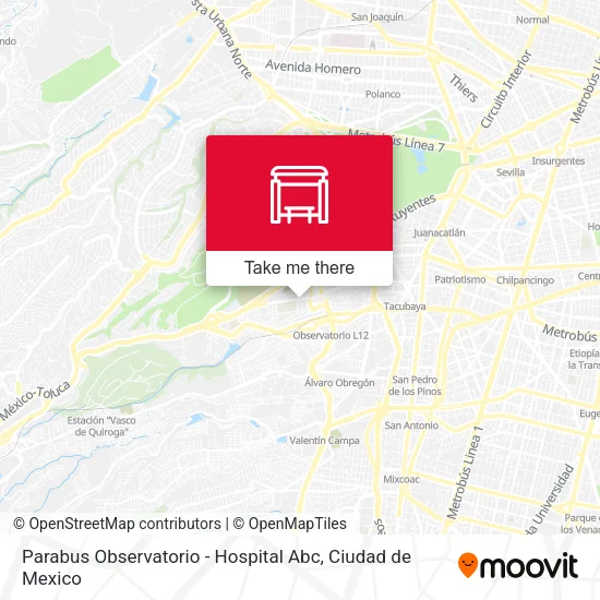 Mapa de Parabus Observatorio - Hospital Abc