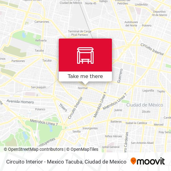 Circuito Interior - Mexico Tacuba map