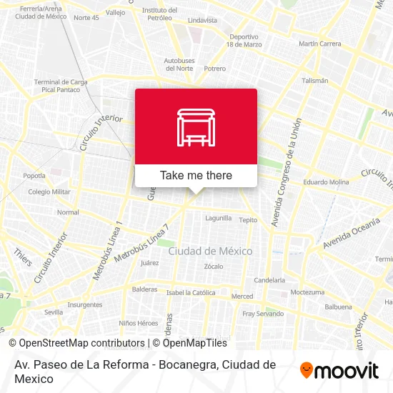 Mapa de Av. Paseo de La Reforma - Bocanegra