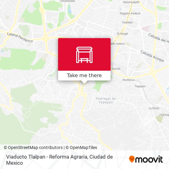 Viaducto Tlalpan - Reforma Agraria map