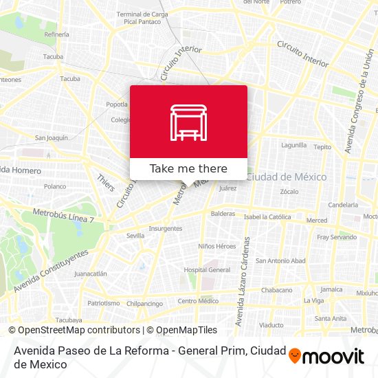 Mapa de Avenida Paseo de La Reforma - General Prim