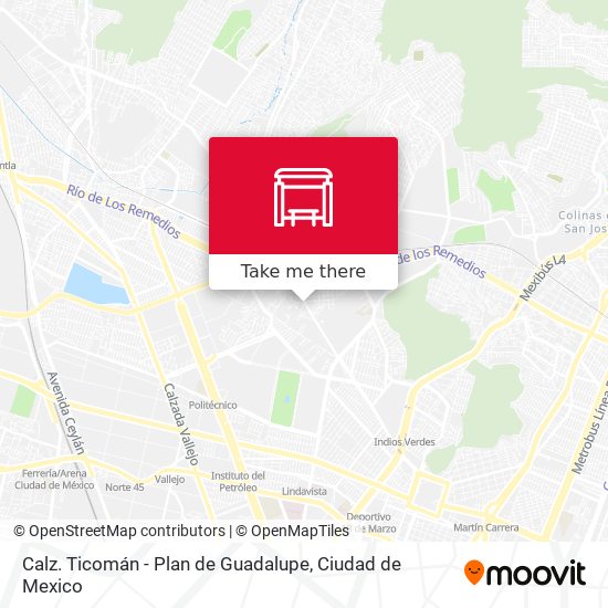 Mapa de Calz. Ticomán - Plan de Guadalupe