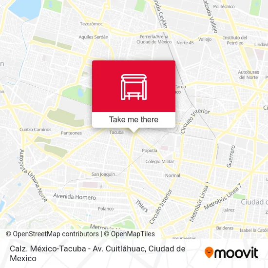 Mapa de Calz. México-Tacuba - Av. Cuitláhuac