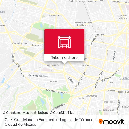 Calz. Gral. Mariano Escobedo - Laguna de Términos map