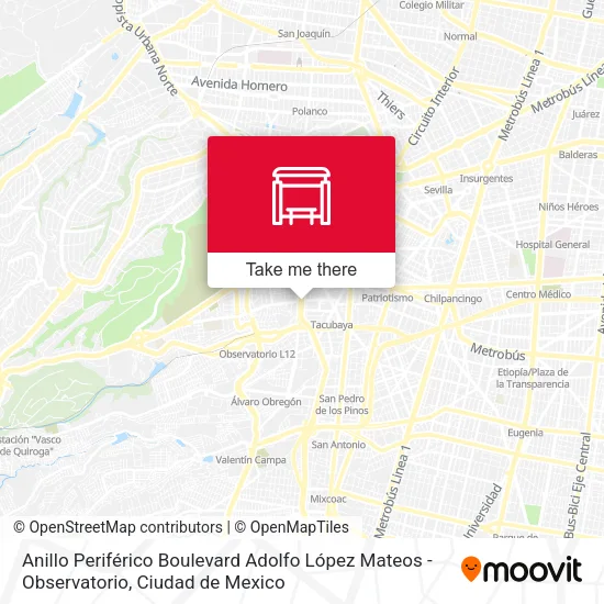 Anillo Periférico Boulevard Adolfo López Mateos - Observatorio map