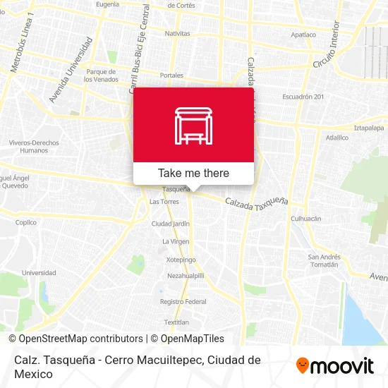 Mapa de Calz. Tasqueña - Cerro Macuiltepec