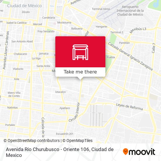 Avenida Río Churubusco - Oriente 106 map