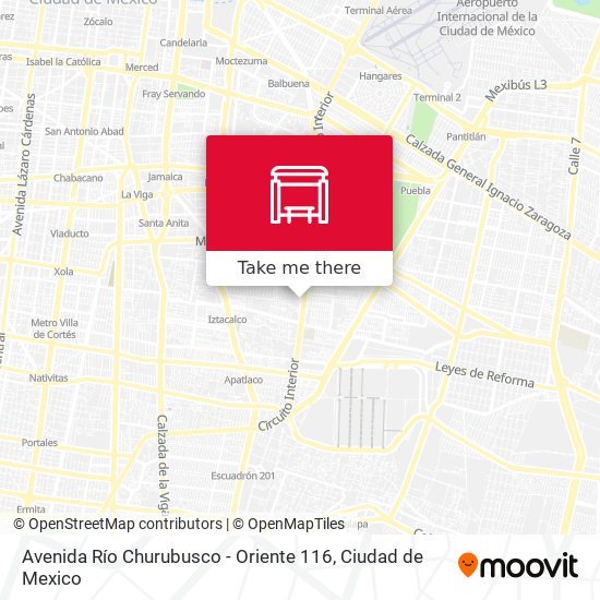 Avenida Río Churubusco - Oriente 116 map