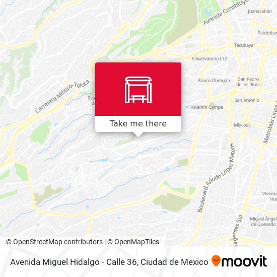 Avenida Miguel Hidalgo - Calle 36 map