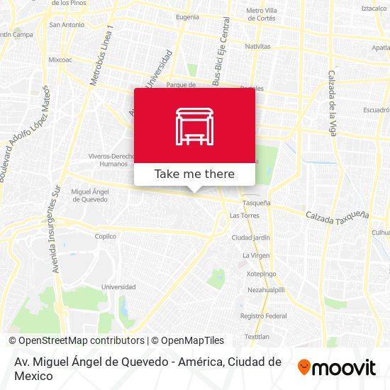 Av. Miguel Ángel de Quevedo - América map