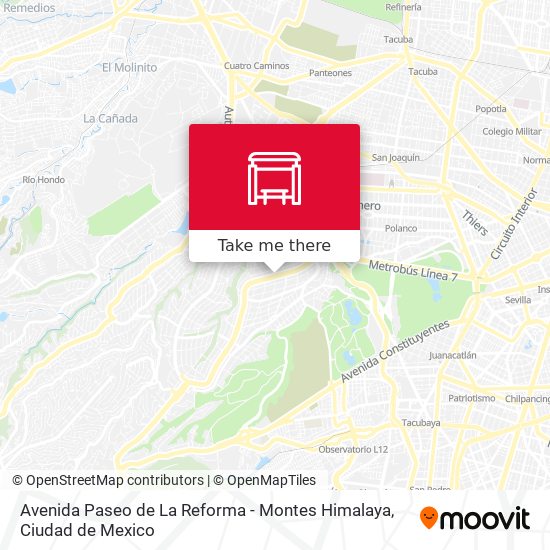 Avenida Paseo de La Reforma - Montes Himalaya map