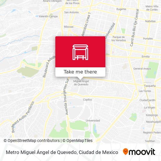 Metro Miguel Ángel de Quevedo map