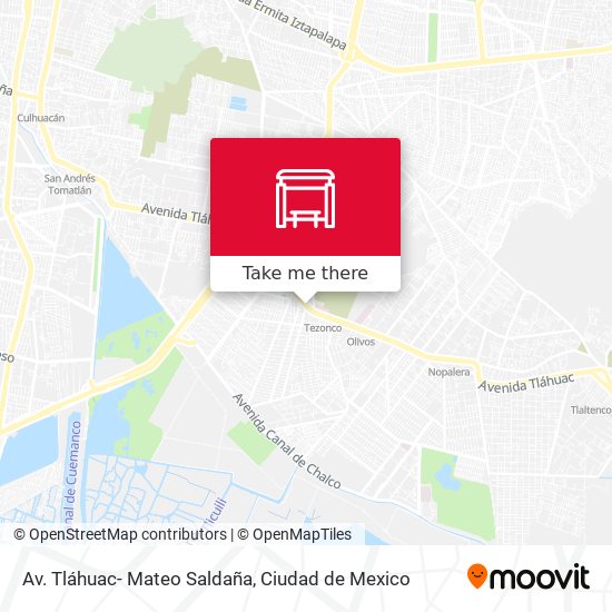 Av. Tláhuac- Mateo Saldaña map