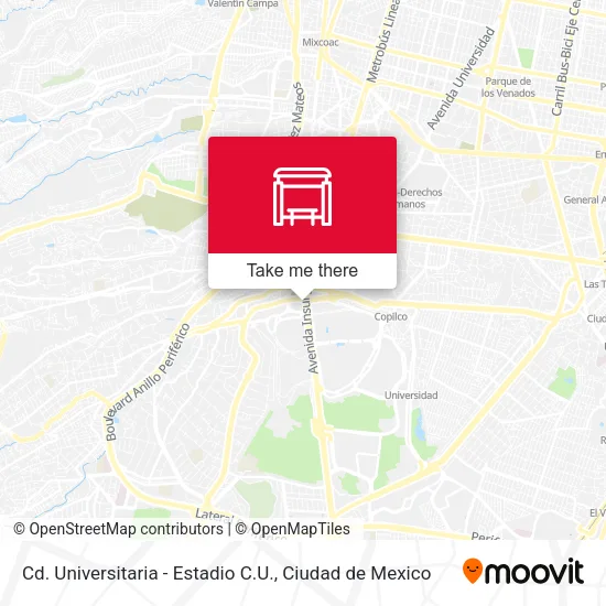 Mapa de Cd. Universitaria - Estadio C.U.