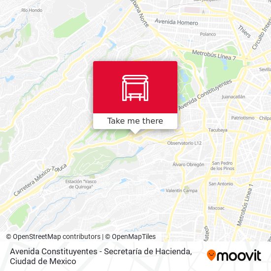 Avenida Constituyentes - Secretaría de Hacienda map