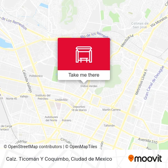 Mapa de Calz. Ticomán Y Coquimbo