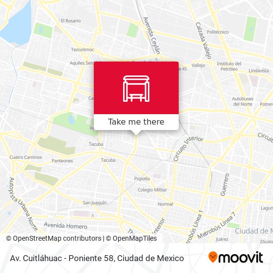 Av. Cuitláhuac - Poniente 58 map