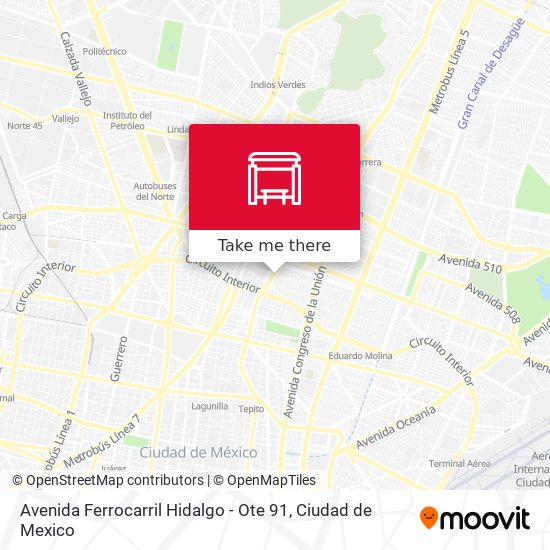 Avenida Ferrocarril Hidalgo - Ote 91 map