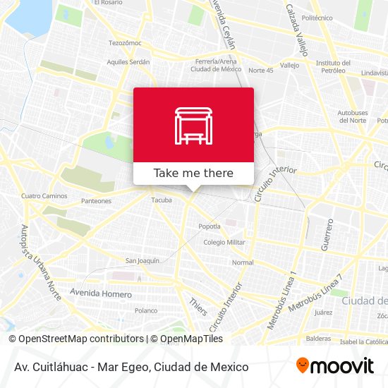 Mapa de Av. Cuitláhuac - Mar Egeo
