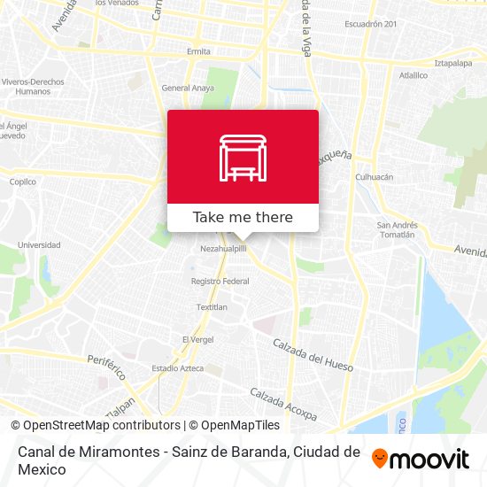 Canal de Miramontes - Sainz de Baranda map