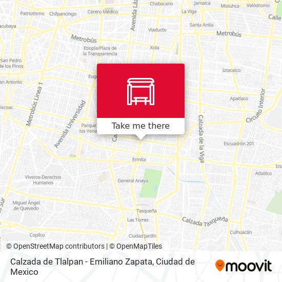 Calzada de Tlalpan - Emiliano Zapata map
