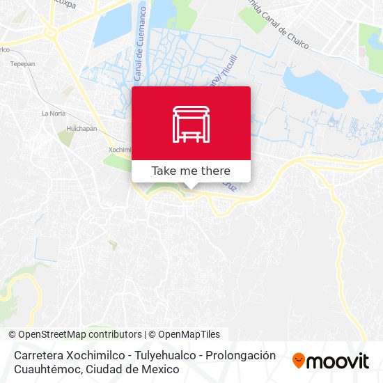 Mapa de Carretera Xochimilco - Tulyehualco - Prolongación Cuauhtémoc