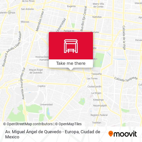 Av. Miguel Ángel de Quevedo - Europa map