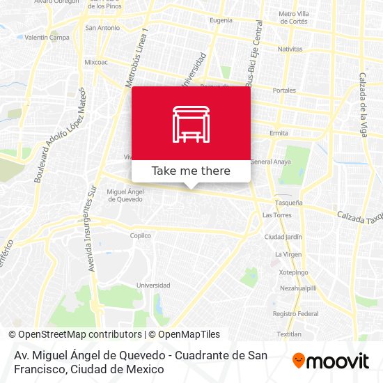 Av. Miguel Ángel de Quevedo - Cuadrante de San Francisco map