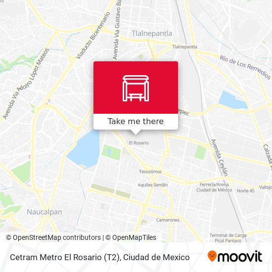 Mapa de Cetram Metro El Rosario (T2)