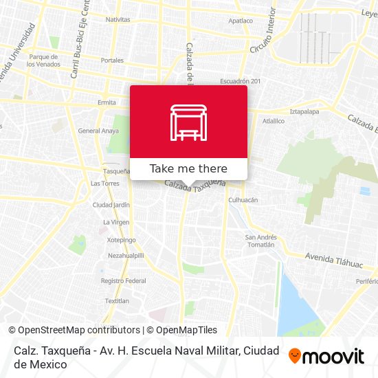 Calz. Taxqueña - Av. H. Escuela Naval Militar map