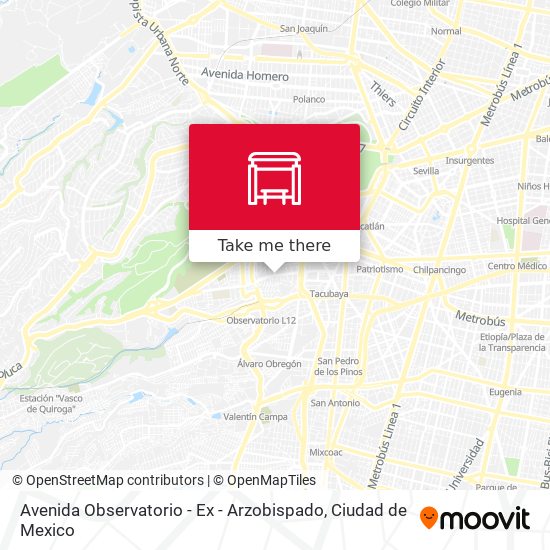 Avenida Observatorio - Ex - Arzobispado map
