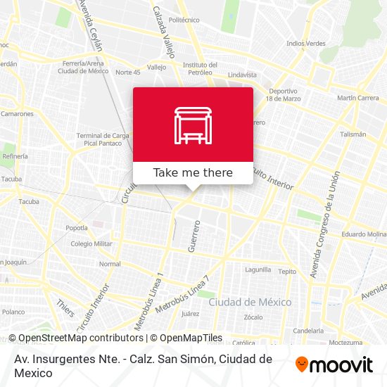 Av. Insurgentes Nte. - Calz. San Simón map