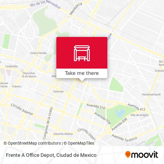 How to get to Frente A Office Depot in Gustavo A. Madero by Bus or Metro?