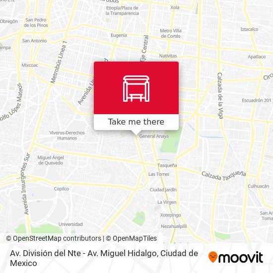 Mapa de Av. División del Nte - Av. Miguel Hidalgo