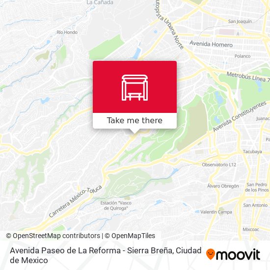 Avenida Paseo de La Reforma - Sierra Breña map