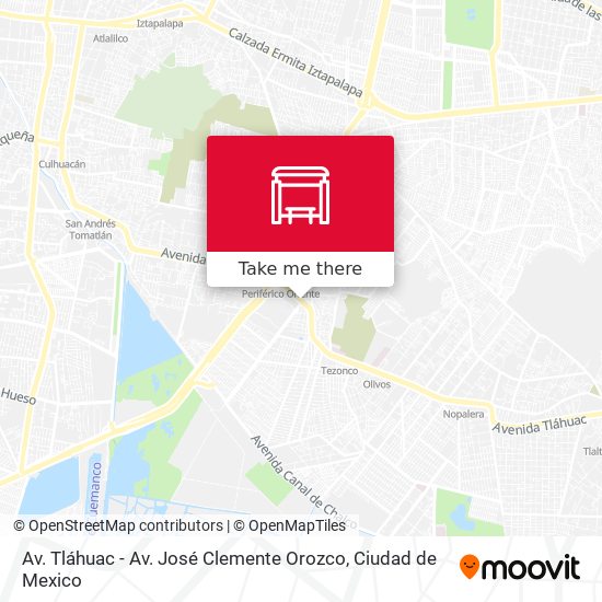 Mapa de Av. Tláhuac - Av. José Clemente Orozco