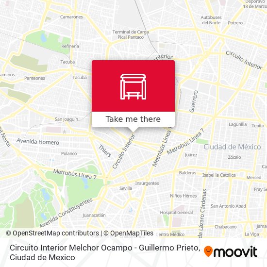 Circuito Interior Melchor Ocampo - Guillermo Prieto map