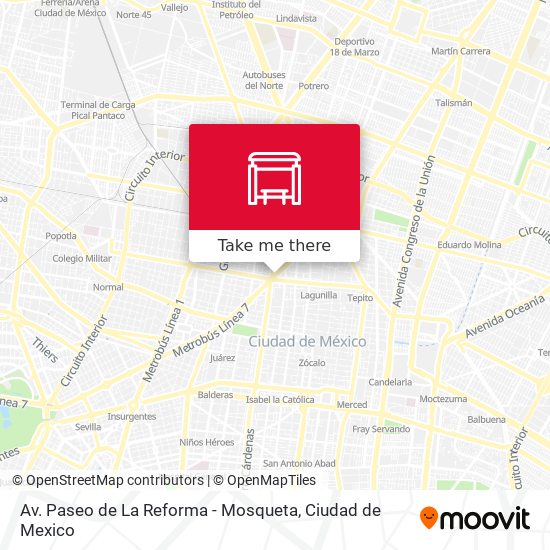 Av. Paseo de La Reforma - Mosqueta map