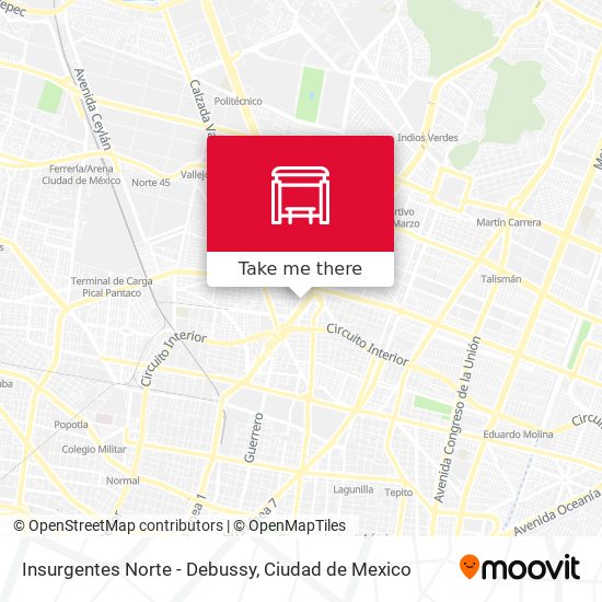 Insurgentes Norte - Debussy map