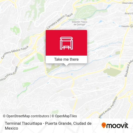 Mapa de Terminal Tlacuitlapa - Puerta Grande