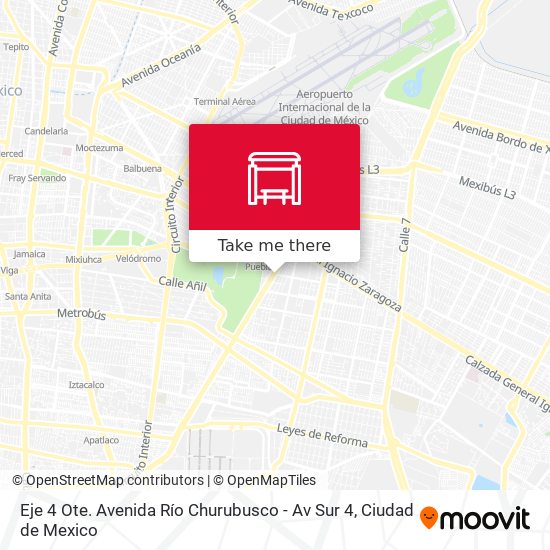 Eje 4 Ote. Avenida Río Churubusco - Av Sur 4 map